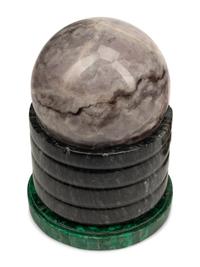 A Collection of Grand Tour Style Marble, Malachite and Rock Crystal Table Ornaments