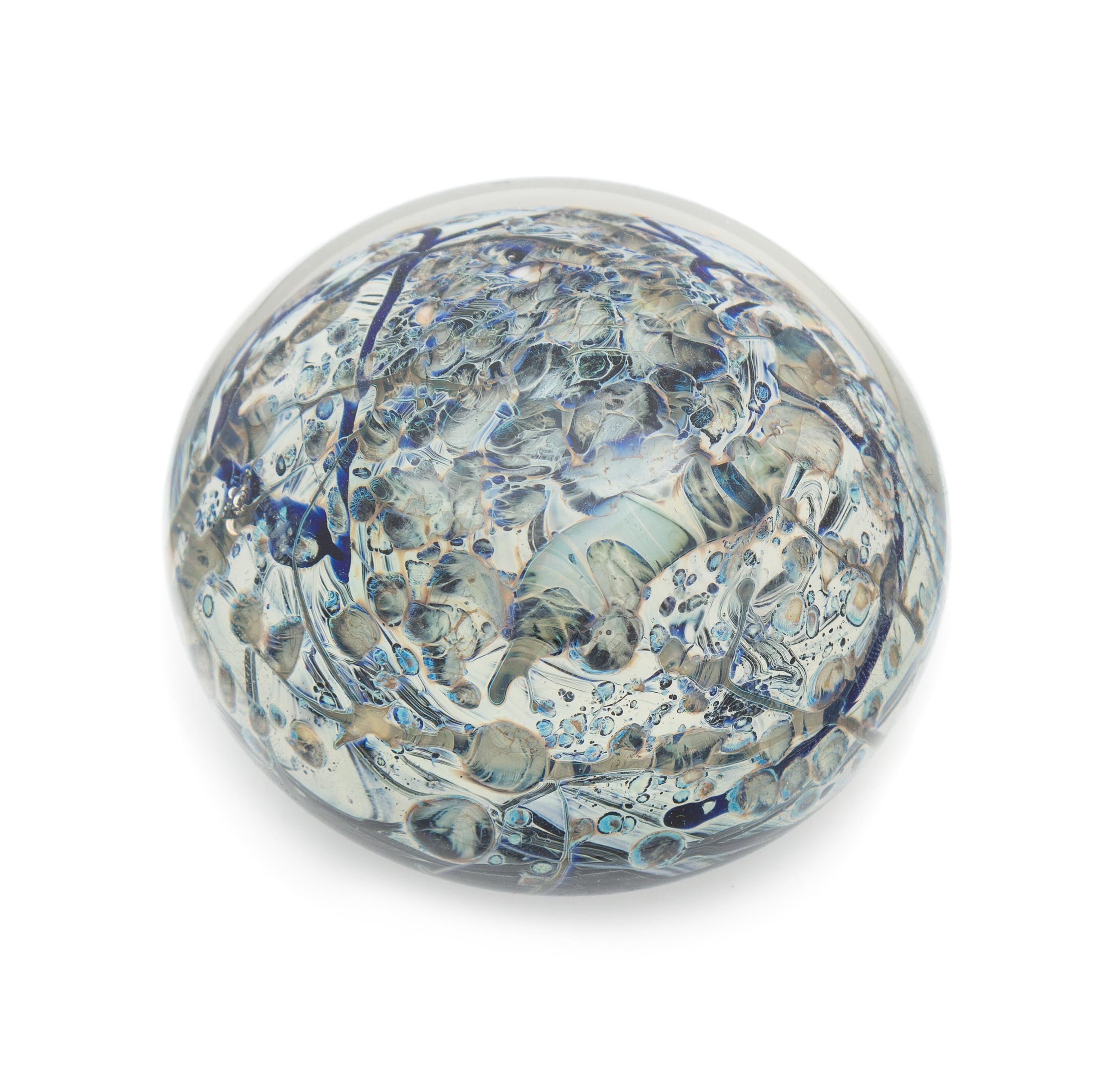 A Sweet Clear-Encased Abstract Paperweight Diameter 3 inches