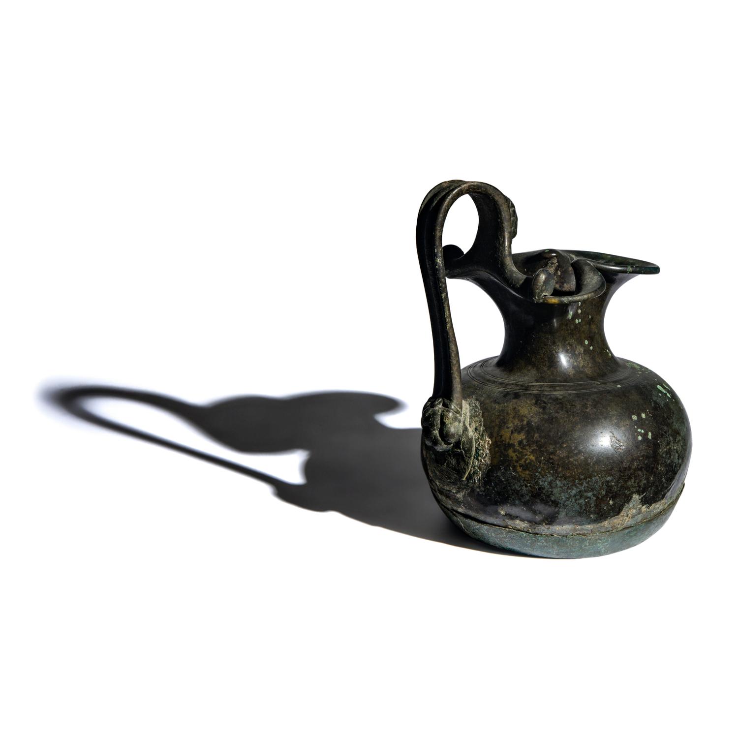 A Roman Bronze Trefoil Oinochoe