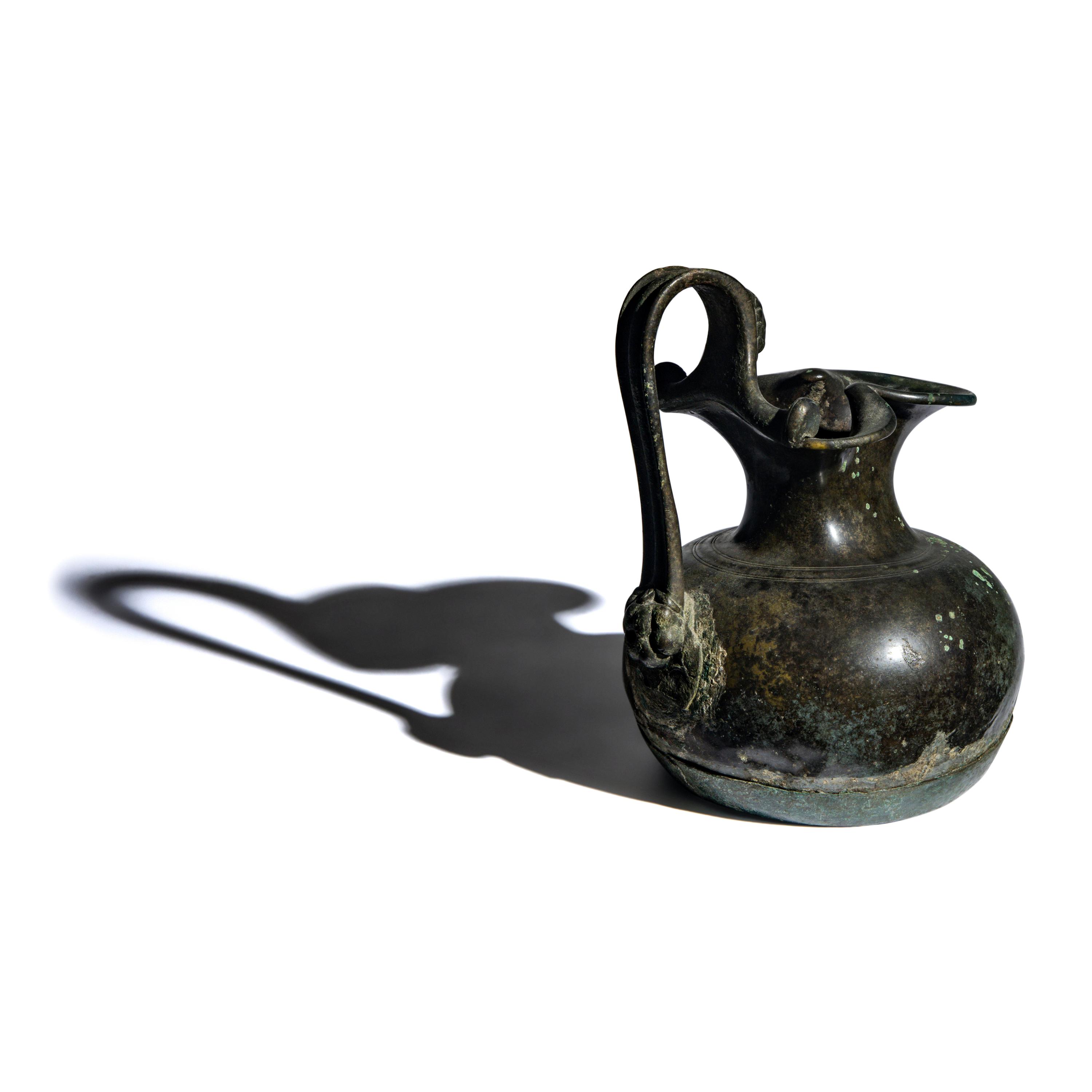 A Roman Bronze Trefoil Oinochoe