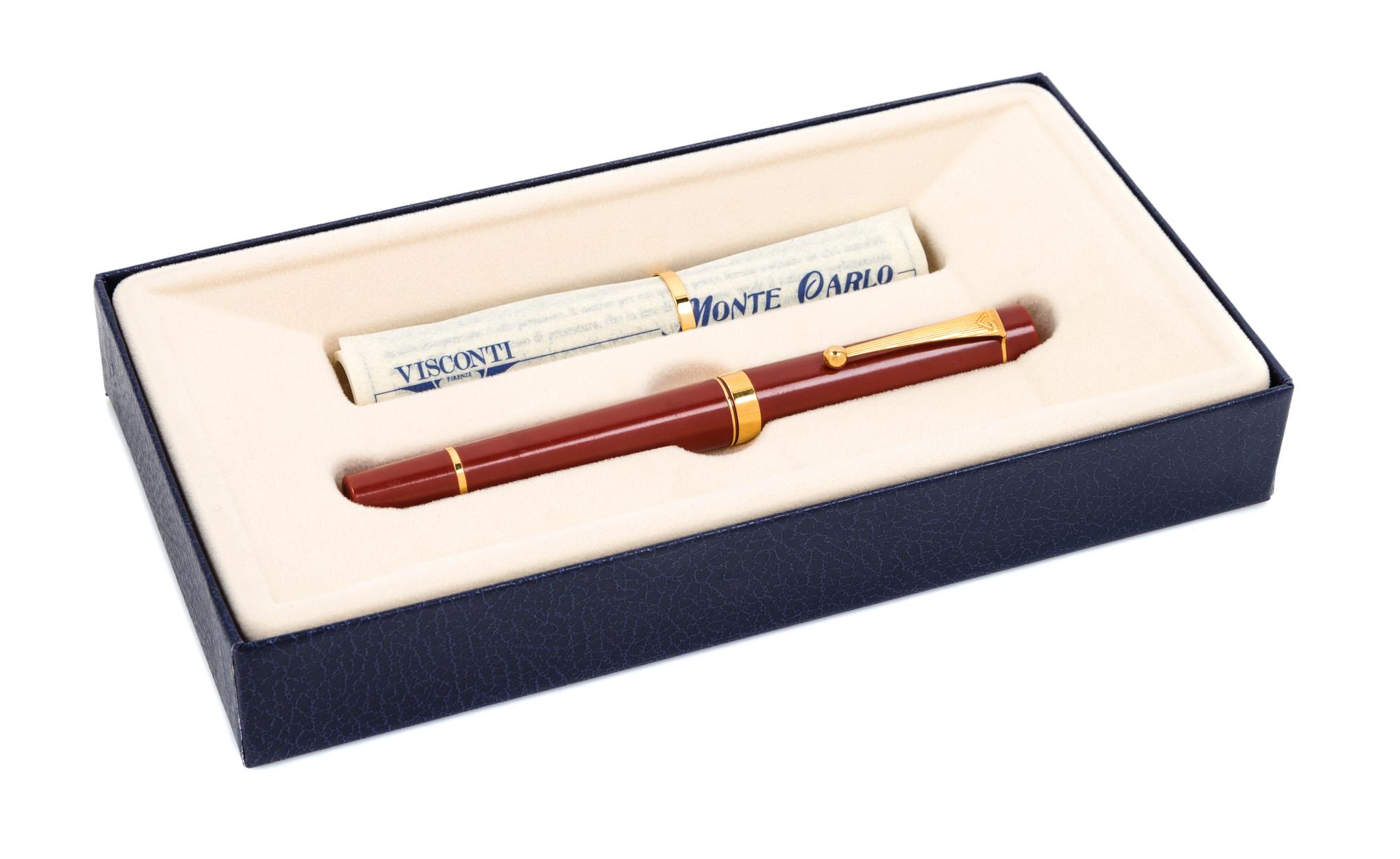 A Visconti Monte Carlo Russet Bakelite Fountain Pen
