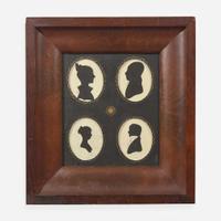 A group of six silhouetted portraits first half 19th century