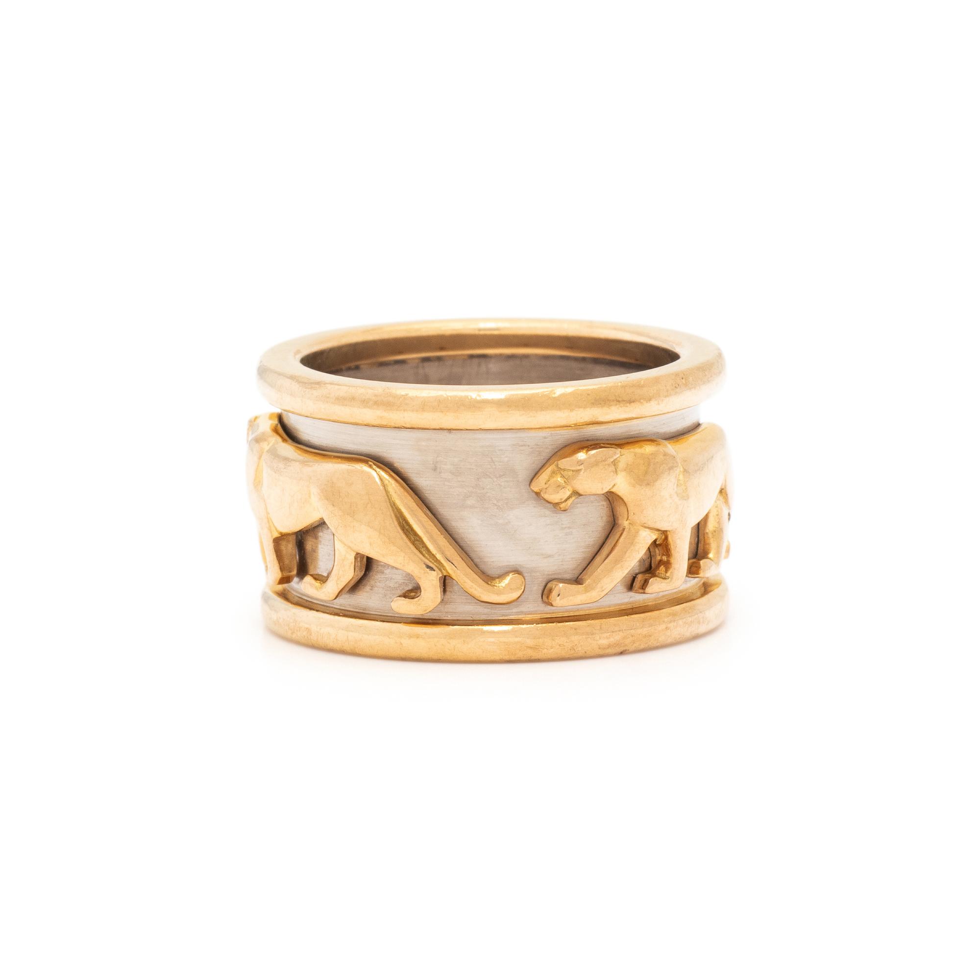 CARTIER, BICOLOR GOLD PANTHER RING