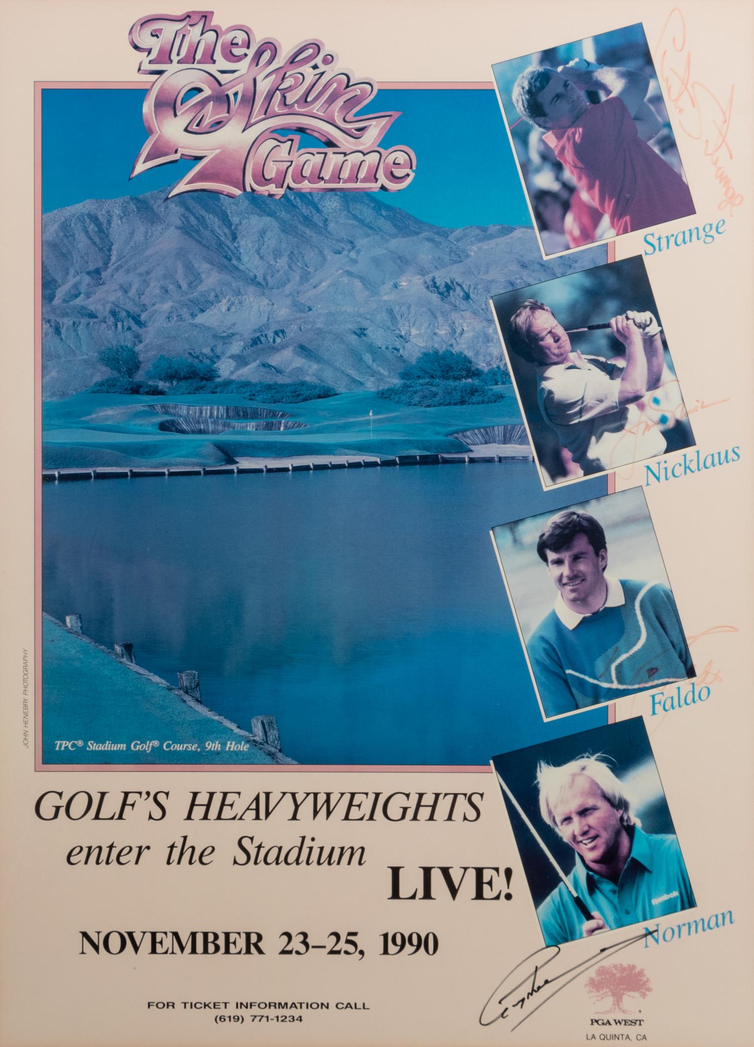 A 1990 Skins Game Multi Signed Autograph Poster (Including Jack Nicklaus)