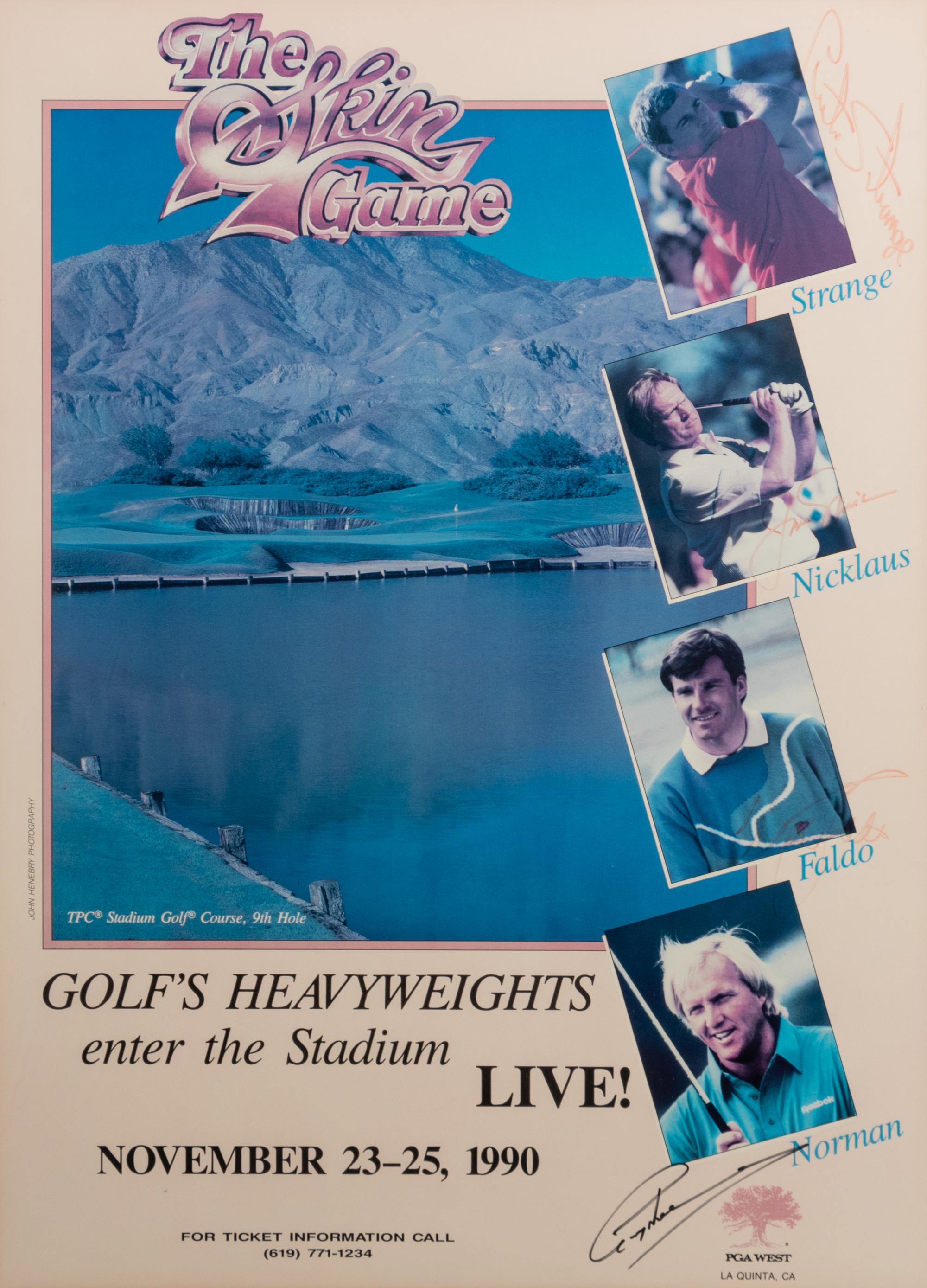 A 1990 Skins Game Multi Signed Autograph Poster (Including Jack Nicklaus)