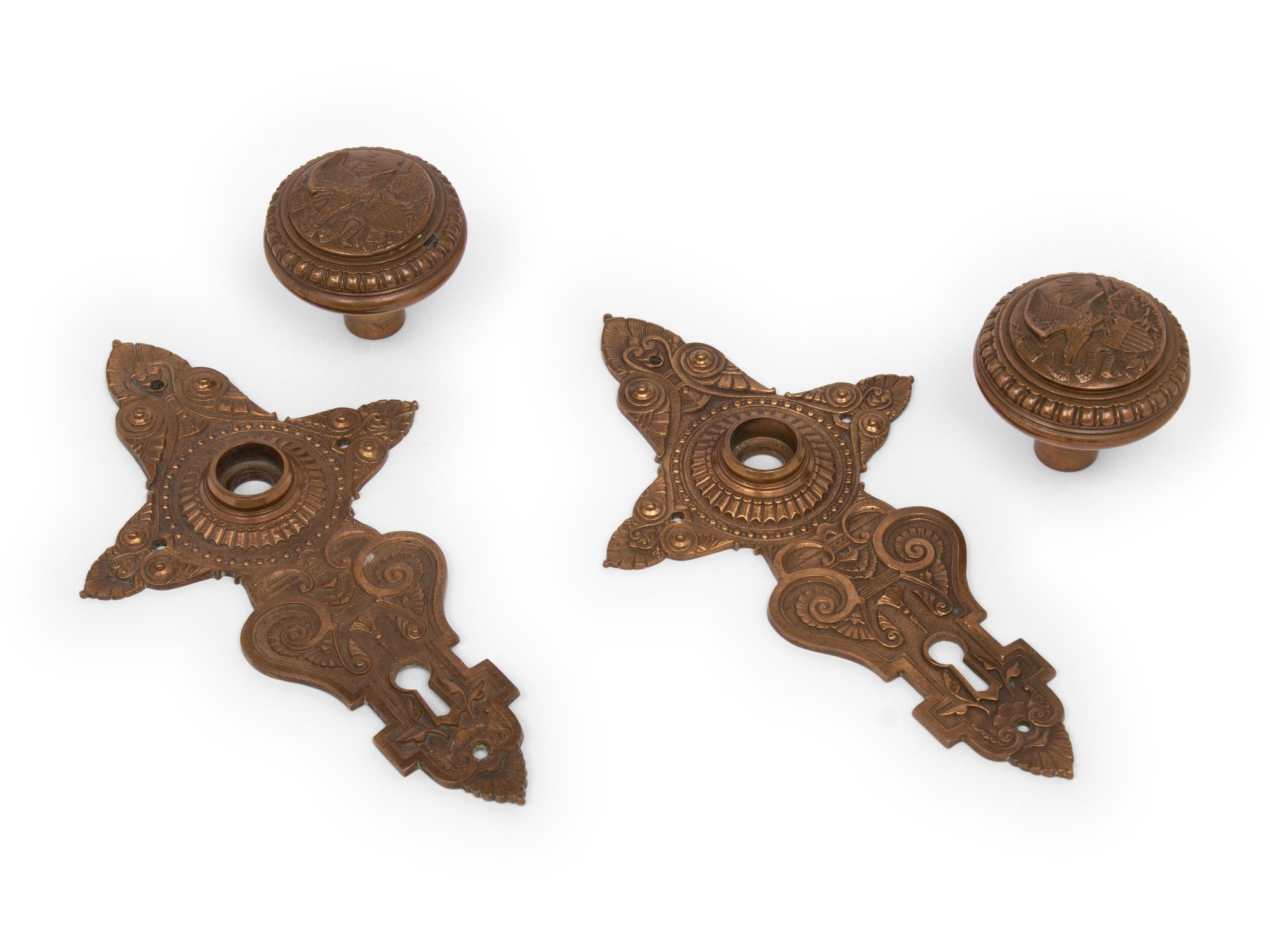A Pair of Bronze Doorknobs from the Illinois Governor's Mansion