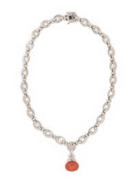 CORAL AND DIAMOND CONVERTIBLE NECKLACE/BRACELET