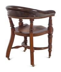 A William IV Style Leather Upholstered Desk Chair