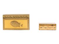 A Large Decoupaged Locking Document Box and a Painted Collaged Writing Box