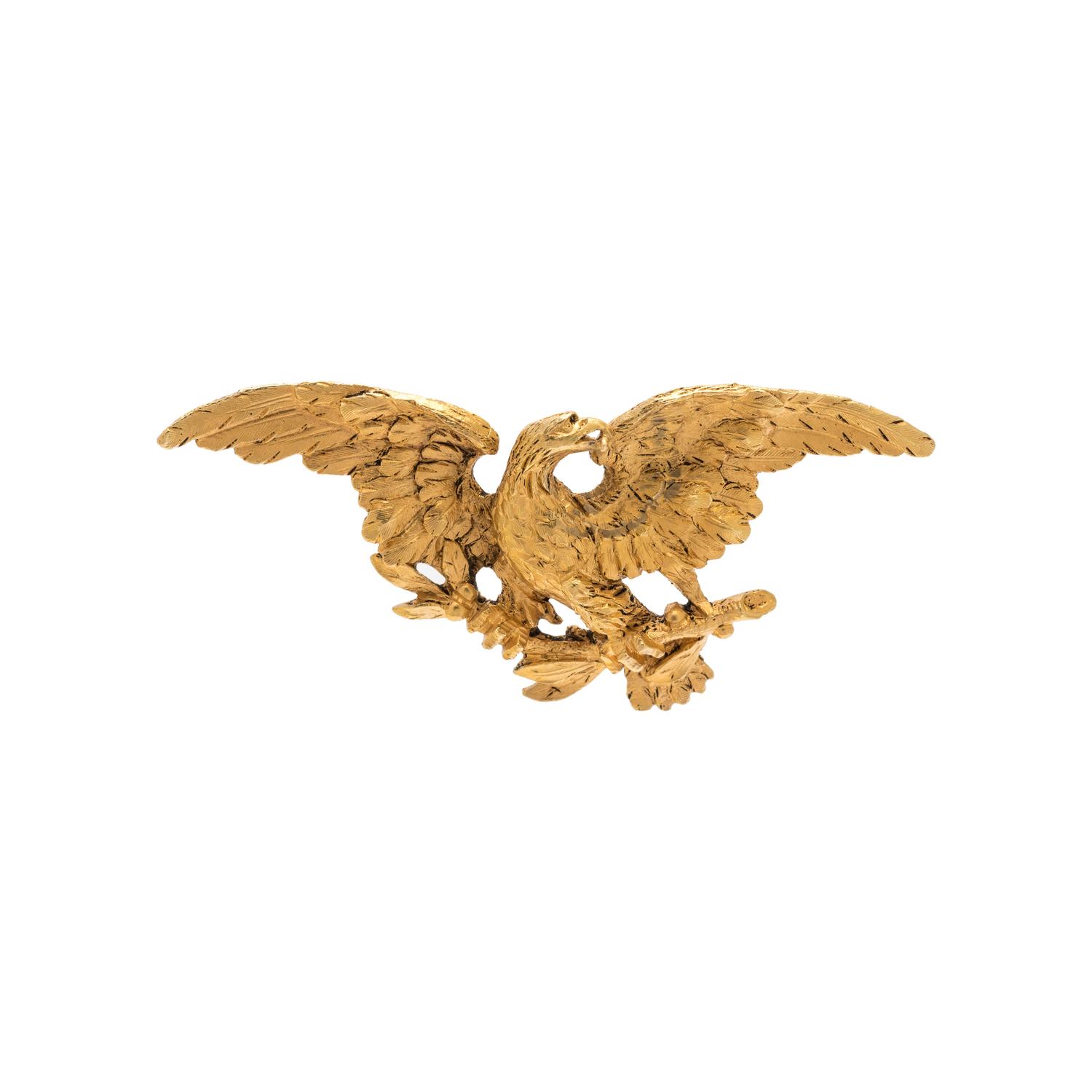 FRENCH, ANTIQUE, YELLOW GOLD EAGLE PENDANT/BROOCH