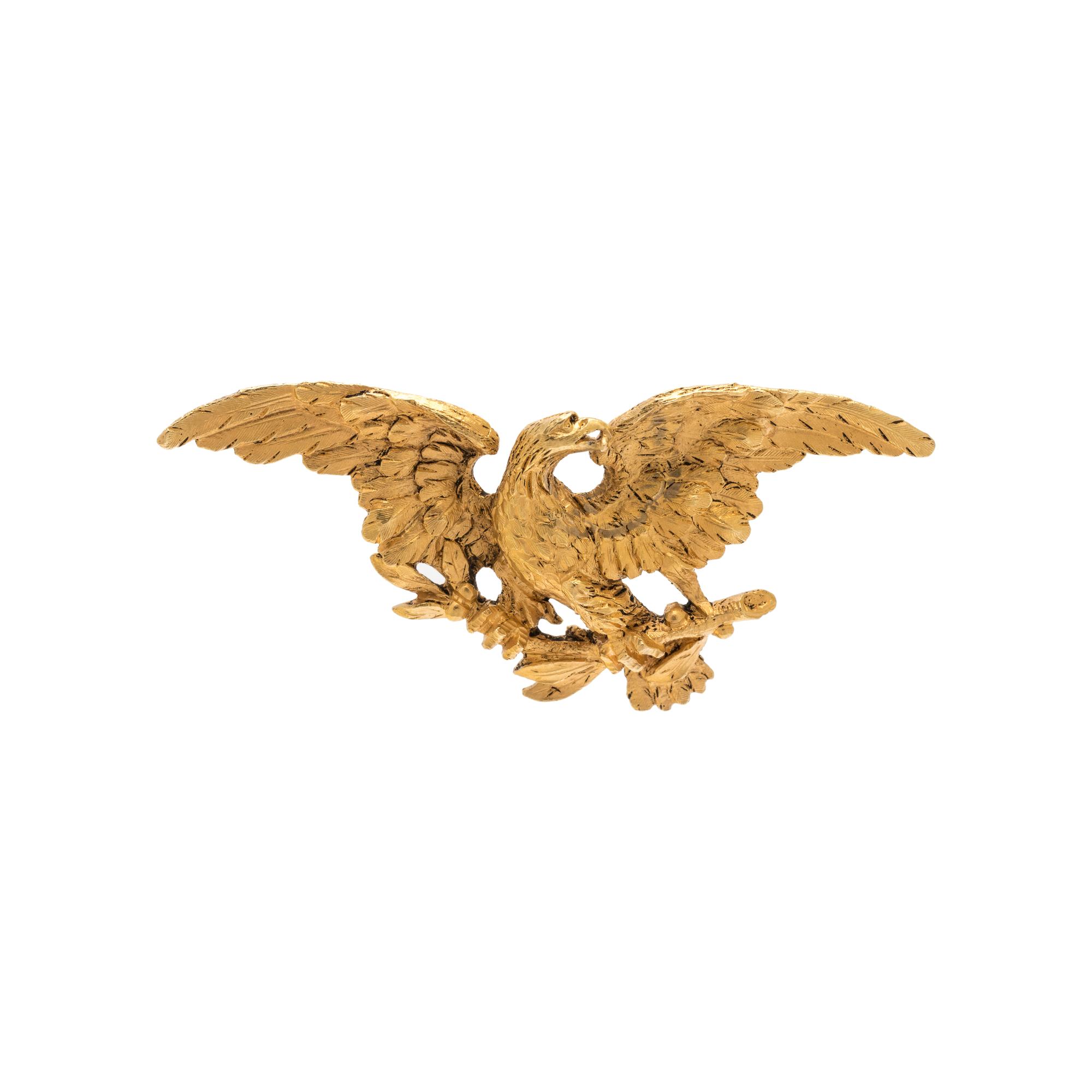 FRENCH, ANTIQUE, YELLOW GOLD EAGLE PENDANT/BROOCH
