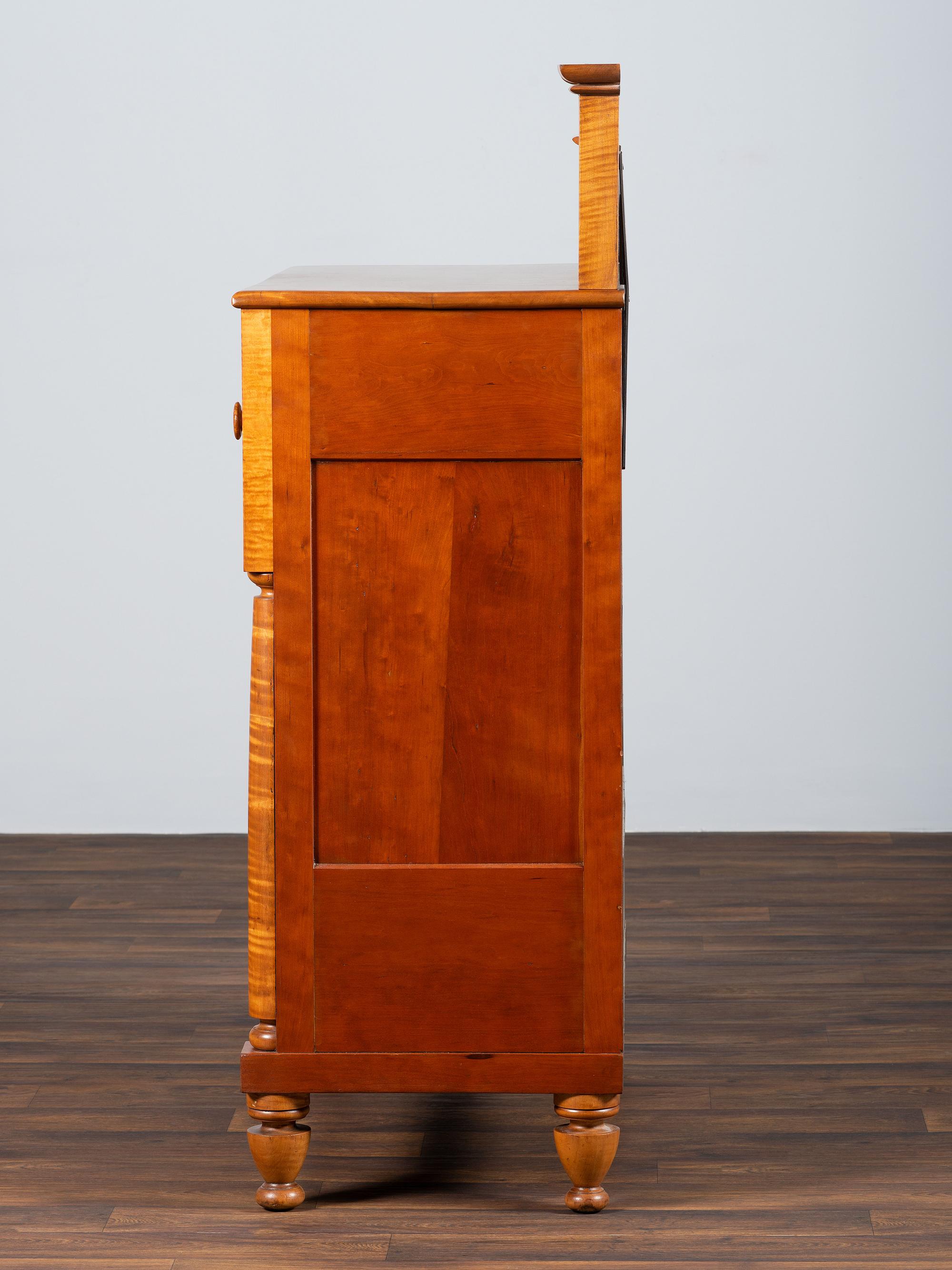 A Late Federal Cherrywood and Tiger Maple Chest of Drawers