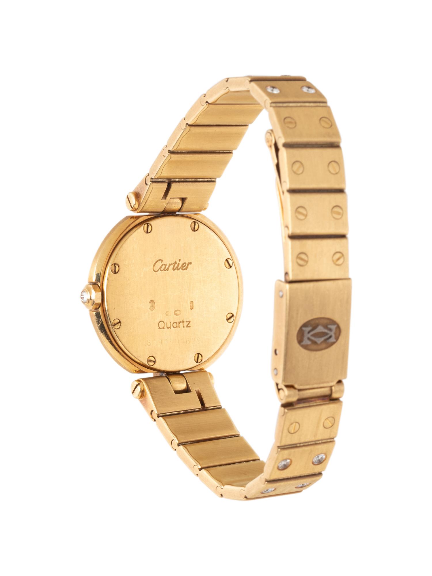 CARTIER, 18K YELLOW GOLD AND DIAMOND 'SANTOS RONDE' WATCH