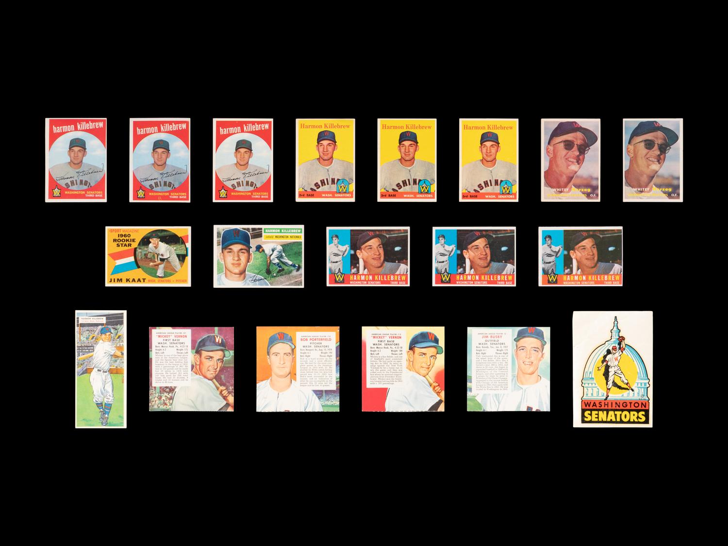 A Group of Over 300 Assorted 1950s-60s Washington Senators Baseball Cards Including Multiple Harmon Killebrew Issues and Hall of Fame Rookies,