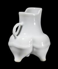 A Miniature Chinese White Glazed Porcelain Li Vessel