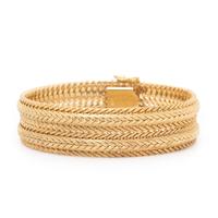PLATINUM AND DIAMOND LINE BRACELET WITH A YELLOW GOLD JACKET