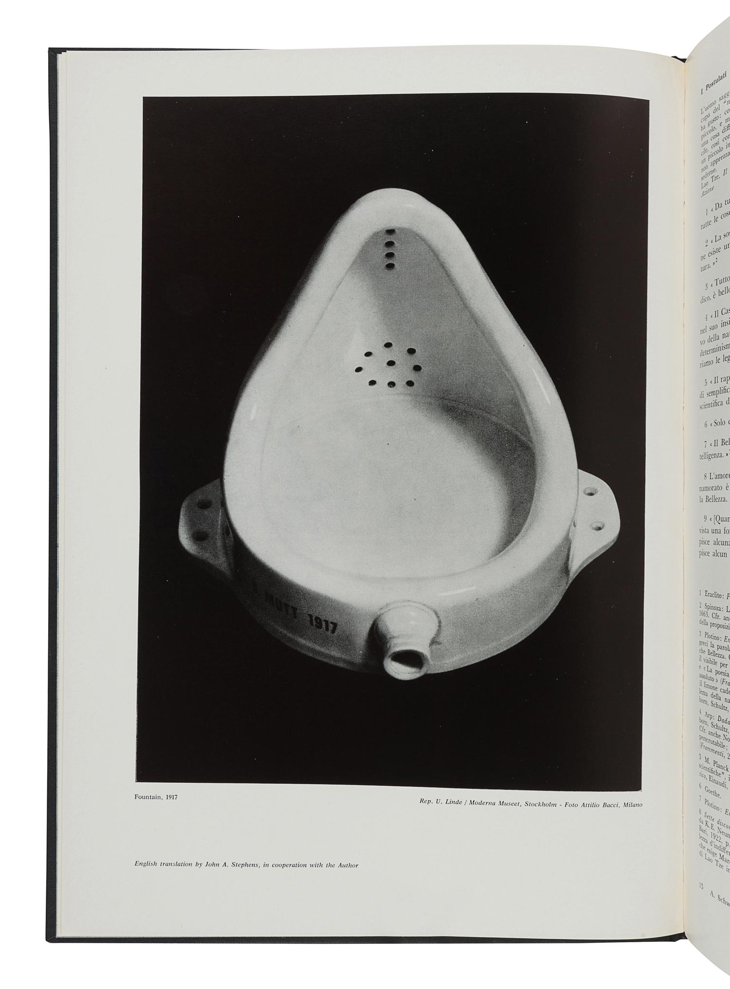 [DUCHAMP, Marcel (1887-1968)]. HOPPS, Walter; LINDE, Ulf; SCHWARZ, Arturo. Marcel Duchamp: Ready-mades, etc. (1913-1964). Milan: Galleria Schwarz, 1964.