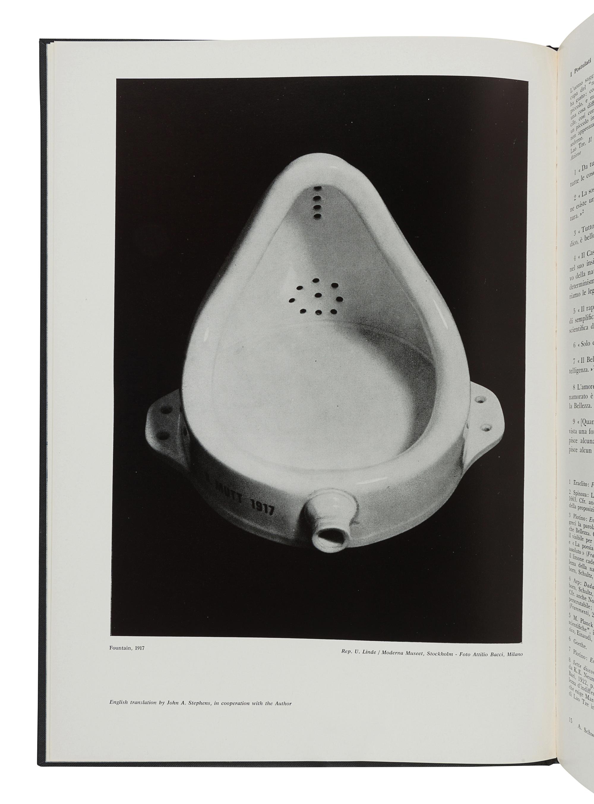 [DUCHAMP, Marcel (1887-1968)]. HOPPS, Walter; LINDE, Ulf; SCHWARZ, Arturo. Marcel Duchamp: Ready-mades, etc. (1913-1964). Milan: Galleria Schwarz, 1964.