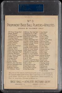 A 1911 T3 Turkey Red Cabinets Tommy Leach Baseball Card (PSA 4MK VG-EX) Checklist Back