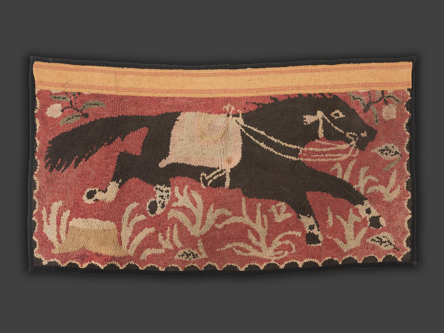 An American Galloping Horse Hooked Rug