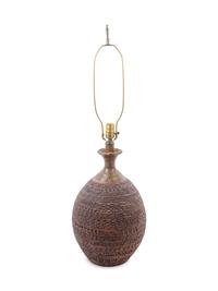A Glazed Stoneware Table Lamp