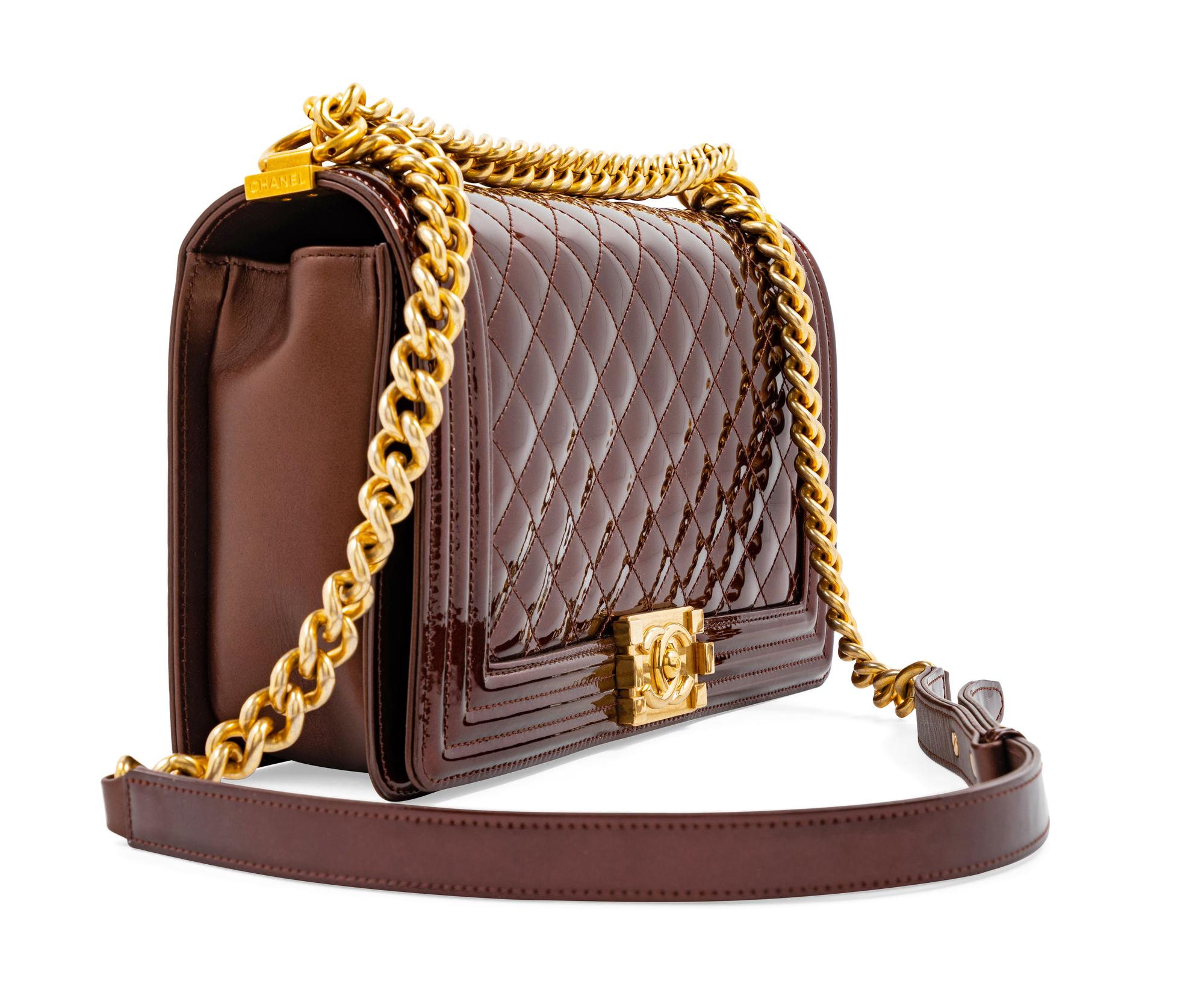 Chanel Medium Patent Leather Boy Bag, 2015-2016