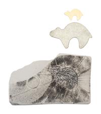 Bear Tufa Cast Mold, and Pair of Silver and Gold Bear Preforms