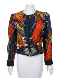 An Hermès Vintage Green Wool Cashmere Reversible Jacket, Size 42.
