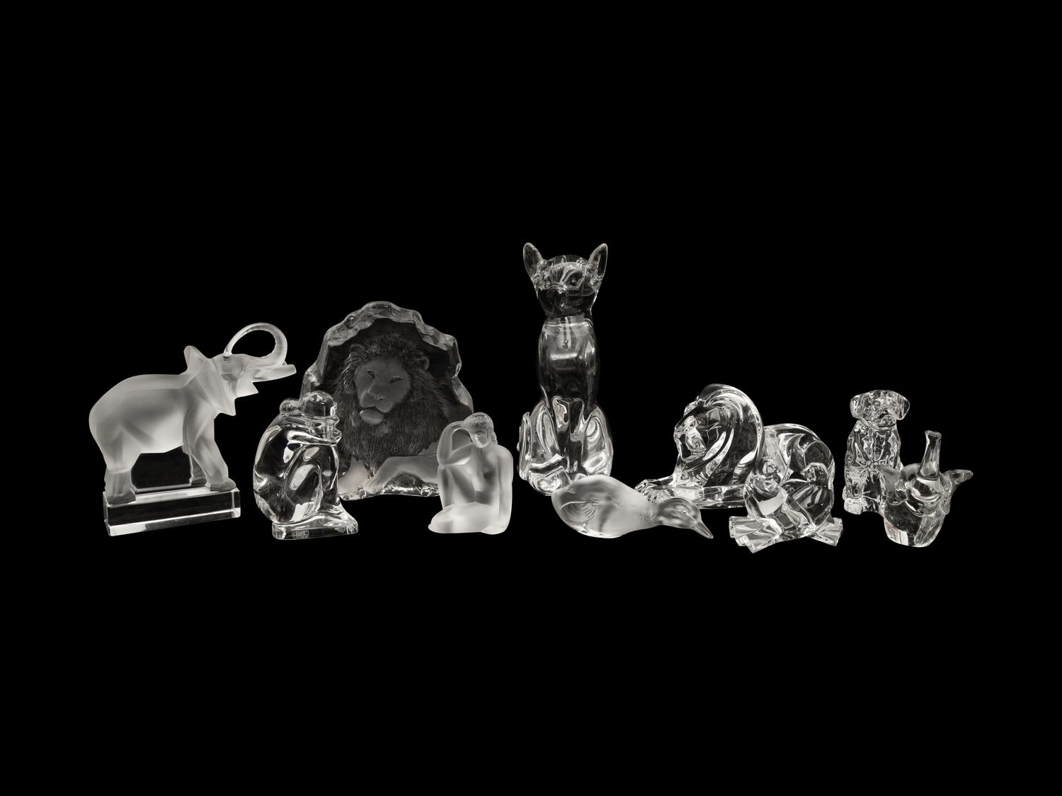 Ten Glass Figurines