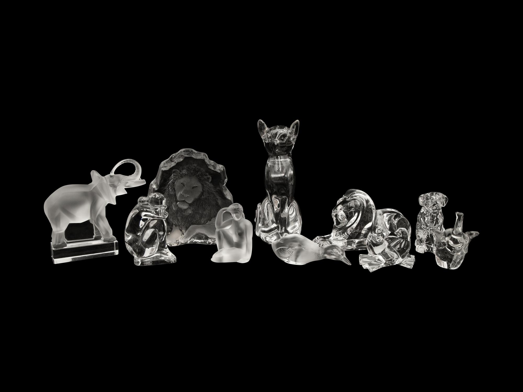 Ten Glass Figurines