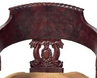 A Classical Carved And Veneered Mahogany Bucket Chair