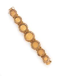 YELLOW GOLD COIN BRACELET
