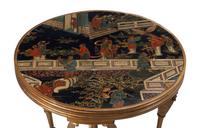 A Pair of Directoire Style Giltwood and Chinese Lacquer Tables