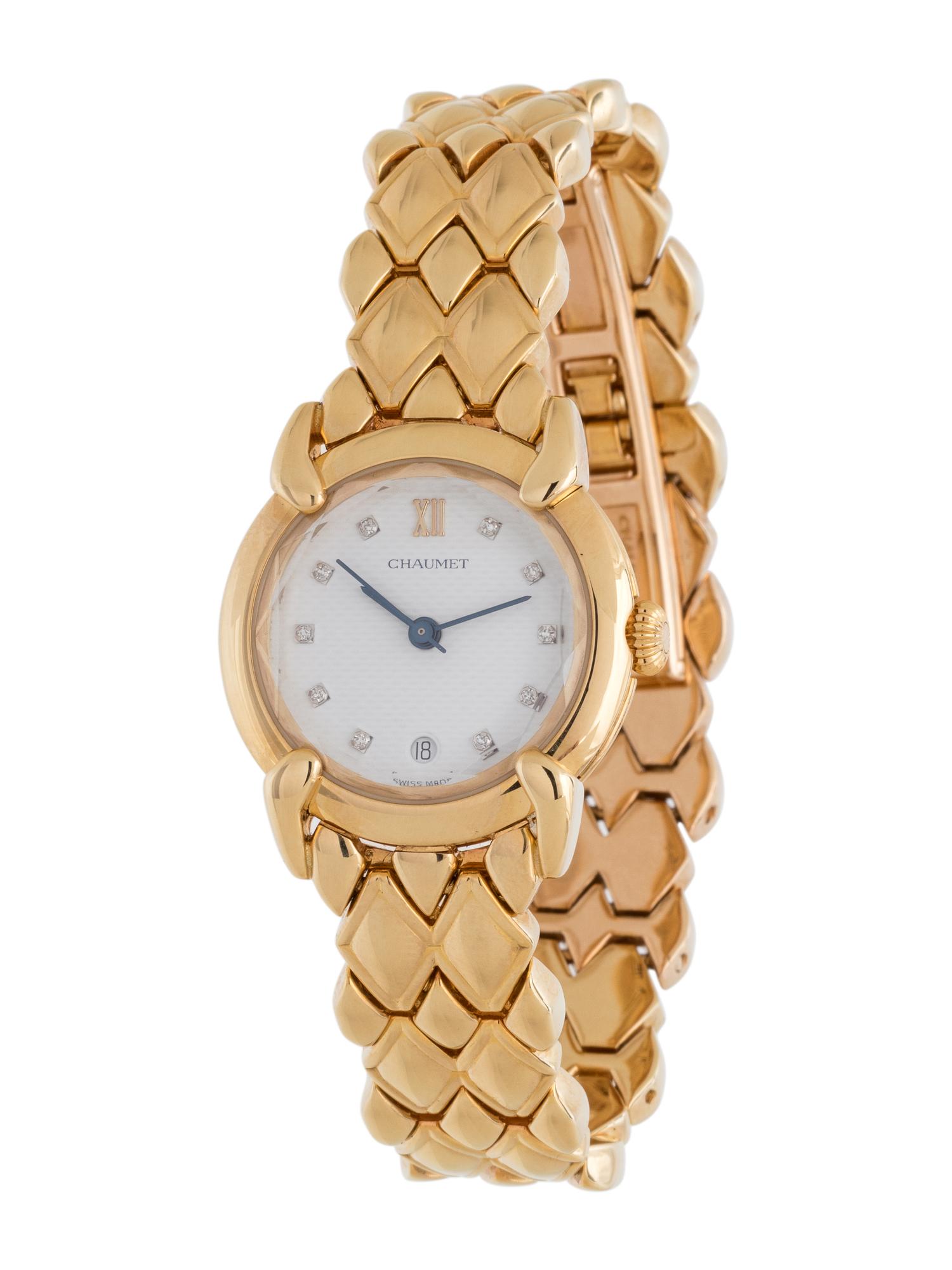 CHAUMET, 18K YELLOW GOLD AND DIAMOND 'ELYSSES' WRISTWATCH