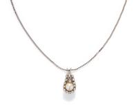 CULTURED PEARL AND DIAMOND PENDANT/NECKLACE