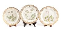 A Set of Ten Royal Copenhagen Flora Danica Reticulated Plates Diameter 11 inches. — CIRCA 1979-1983