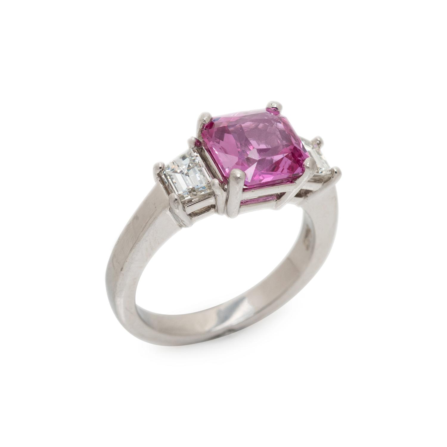 PINK SAPPHIRE AND DIAMOND RING