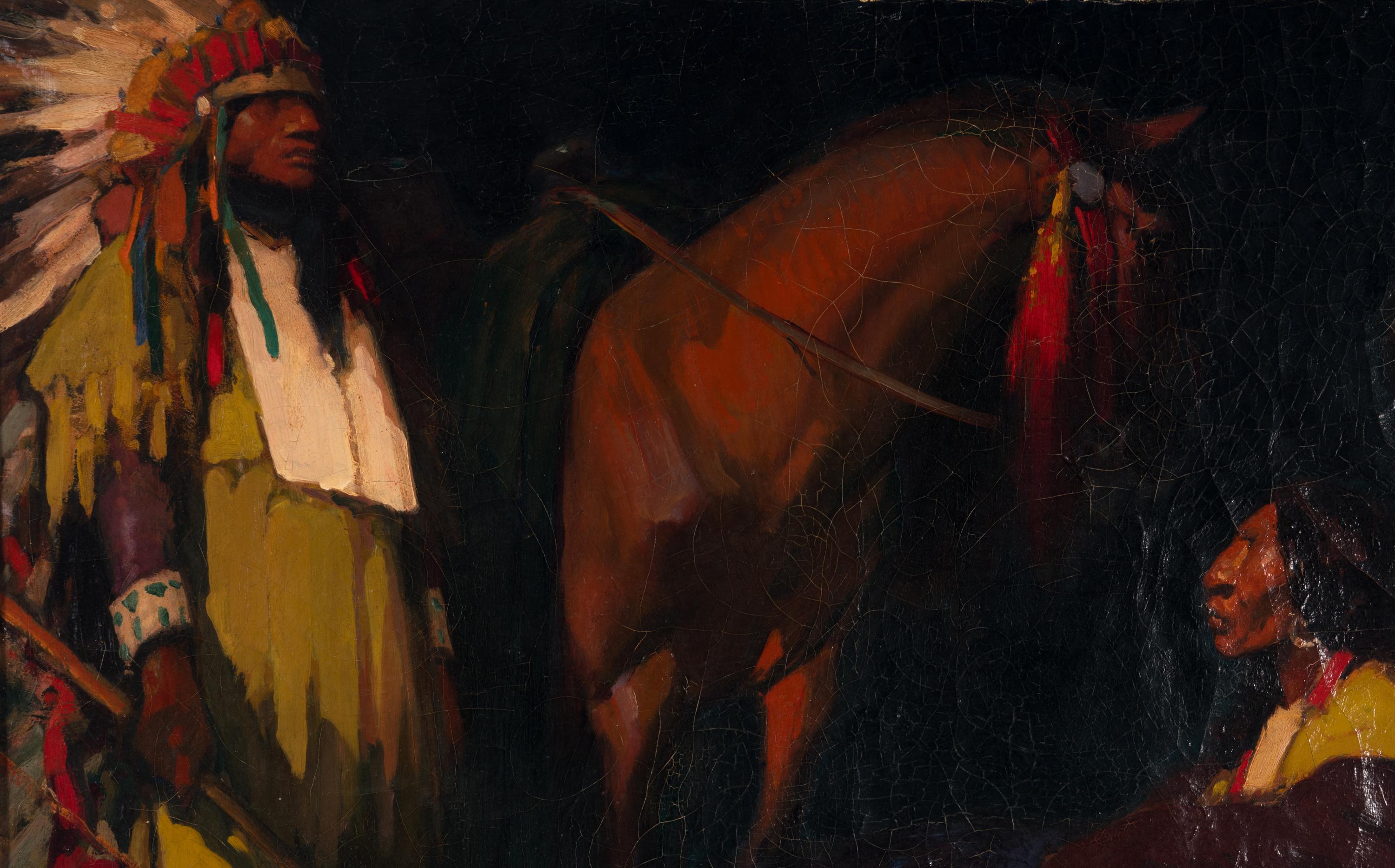 Group of Indians with Their Horses