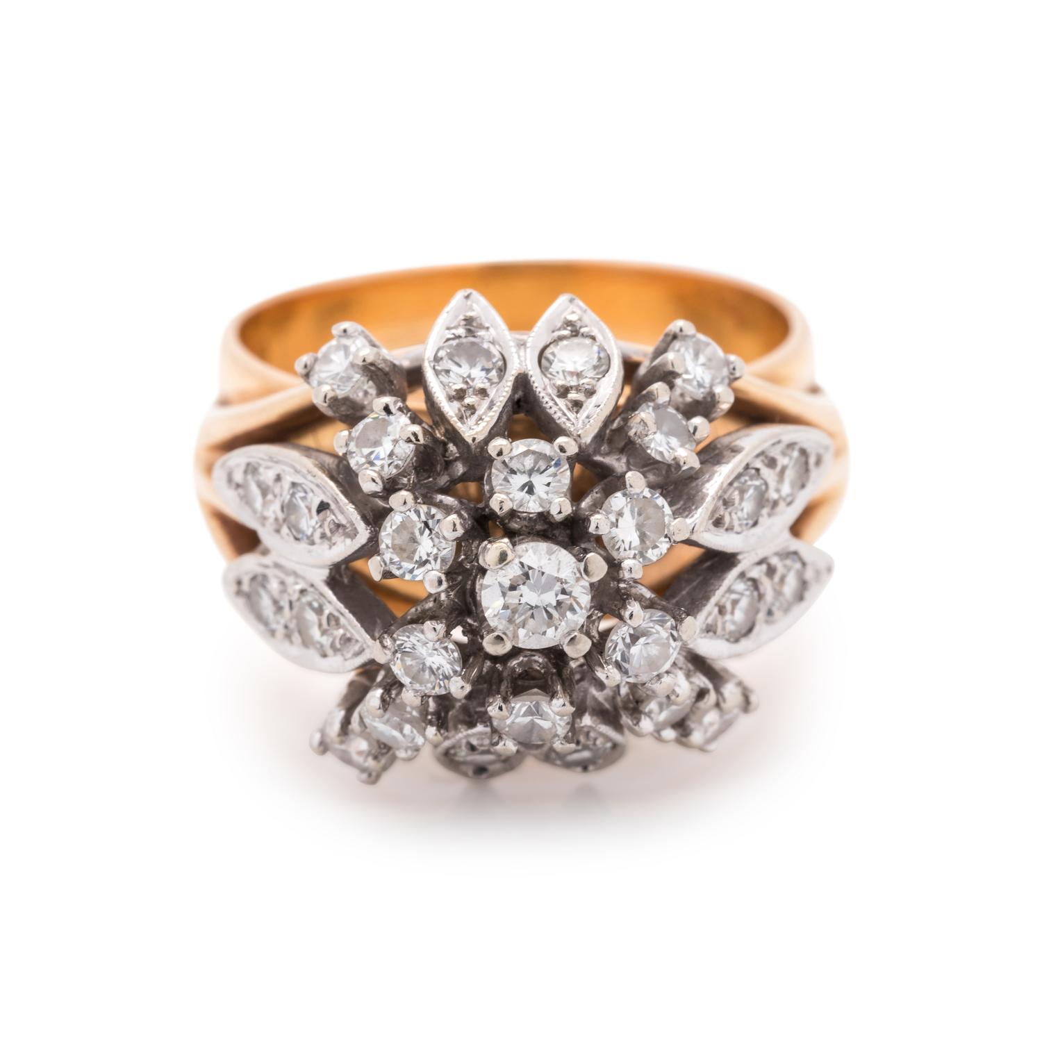 BICOLOR GOLD AND DIAMOND RING