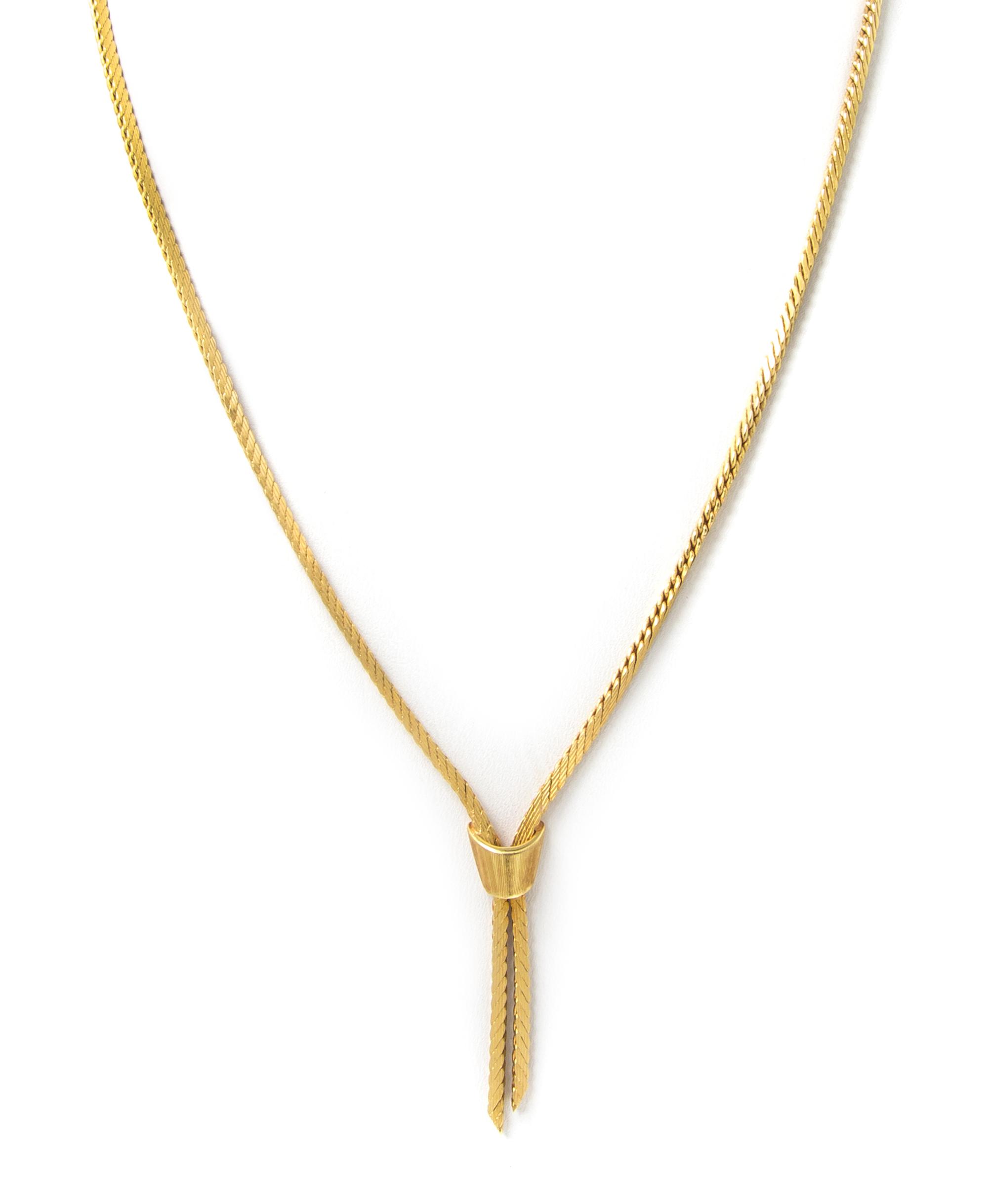 An 18 Karat Yellow Gold Lariat Necklace, 10.00 dwts.