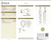 Three-Stone Diamond and Platinum Ring 5.97 Carat Pear-Shape Diamond, GIA Certified