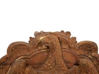 A Continental Carved, Parcel Gilt and Polychrome Painted Heraldic Crest