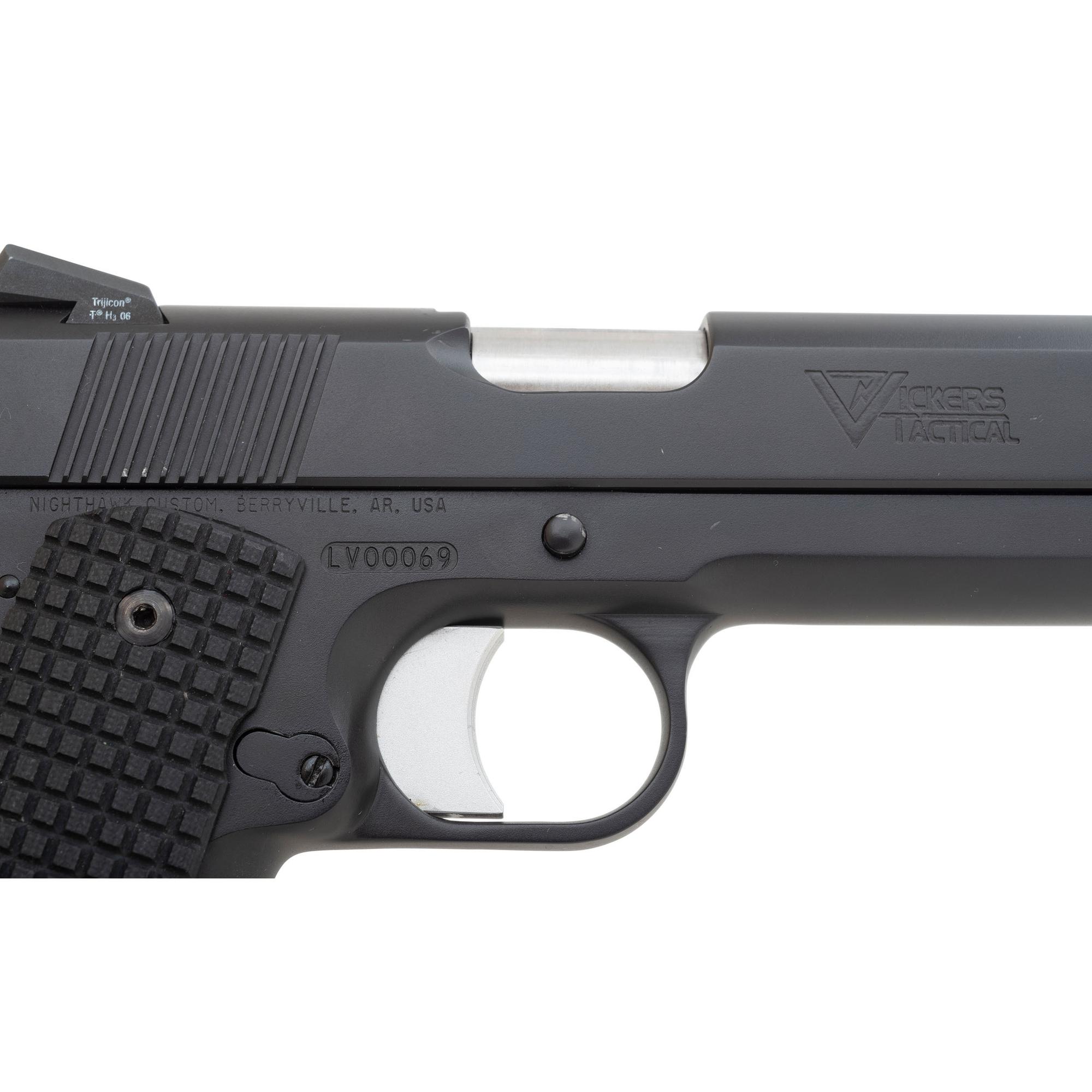 *Nighthawk Custom Vickers Tactical Model 1911 Pistol with Bag and 5 Magazines Serial Number Consecutive with Previous Lot