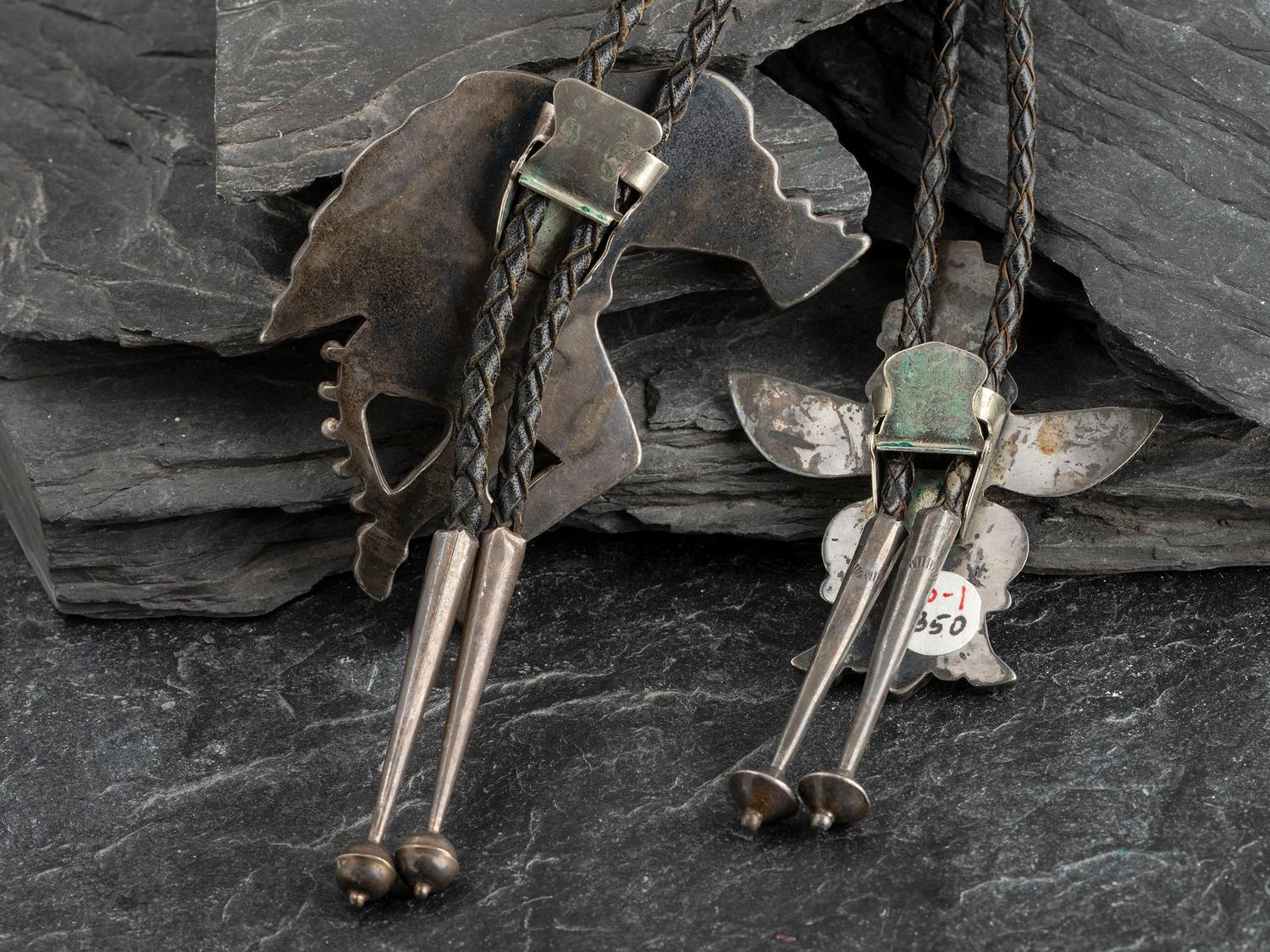 Pair of Zuni Inlaid Bolo Ties