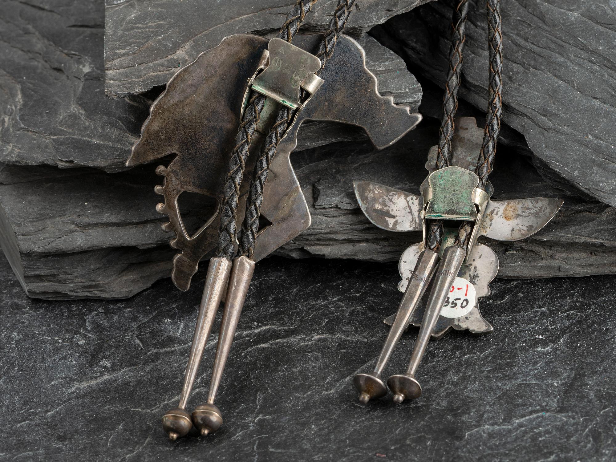 Pair of Zuni Inlaid Bolo Ties