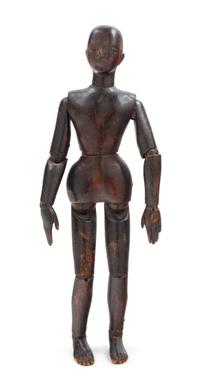 A Chinese Hardwood Model of a Male Height 13 inches.