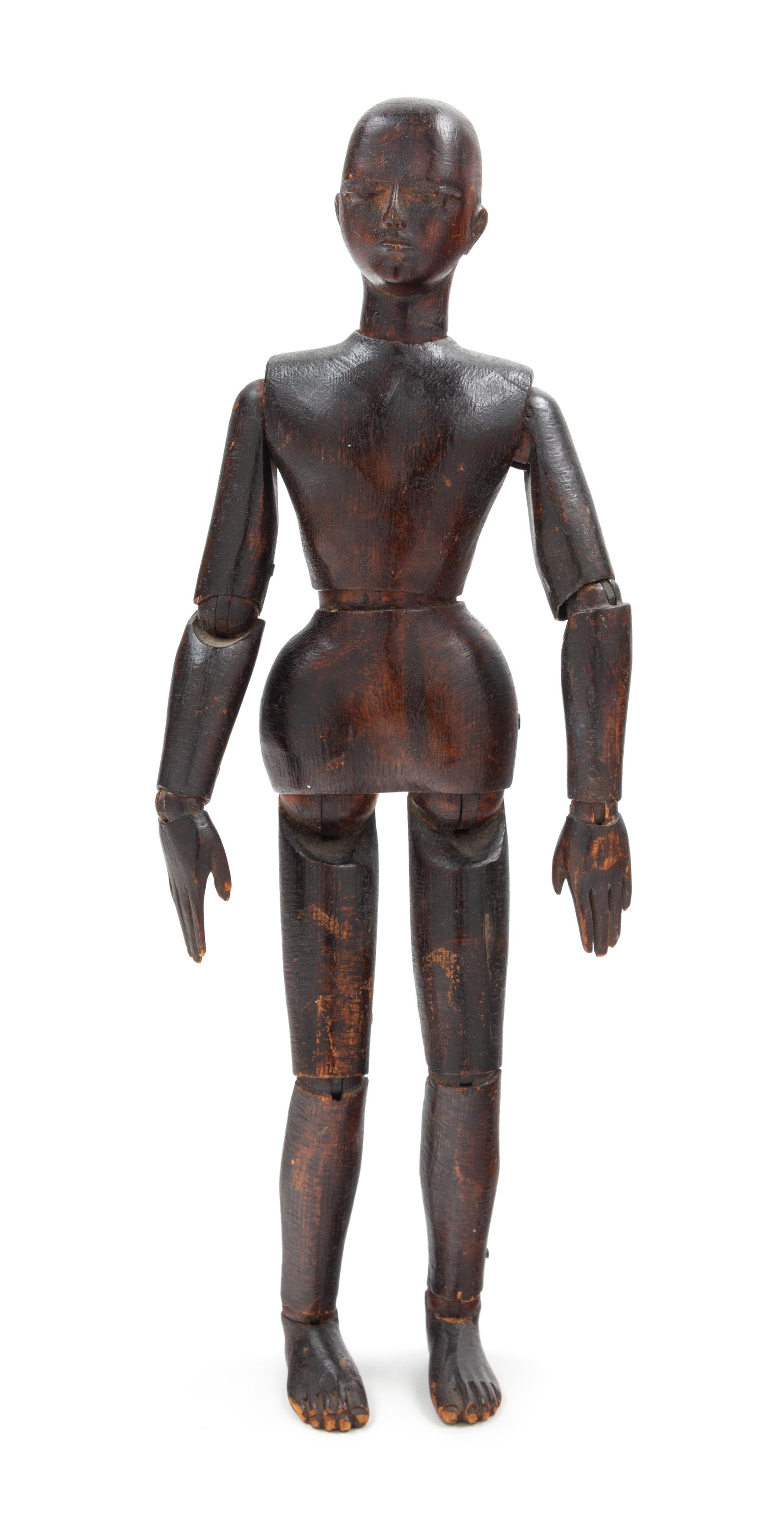 A Chinese Hardwood Model of a Male Height 13 inches.