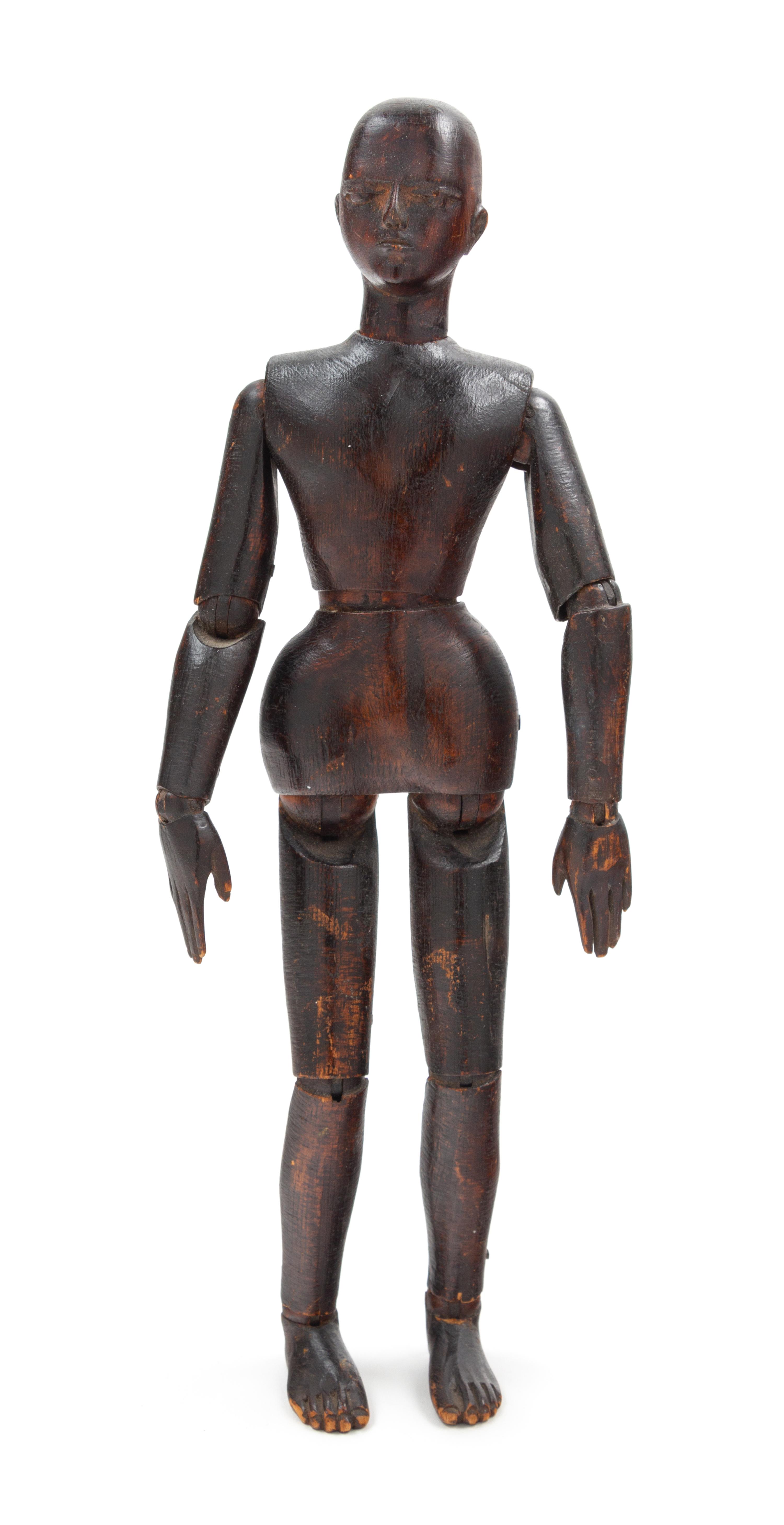 A Chinese Hardwood Model of a Male Height 13 inches.