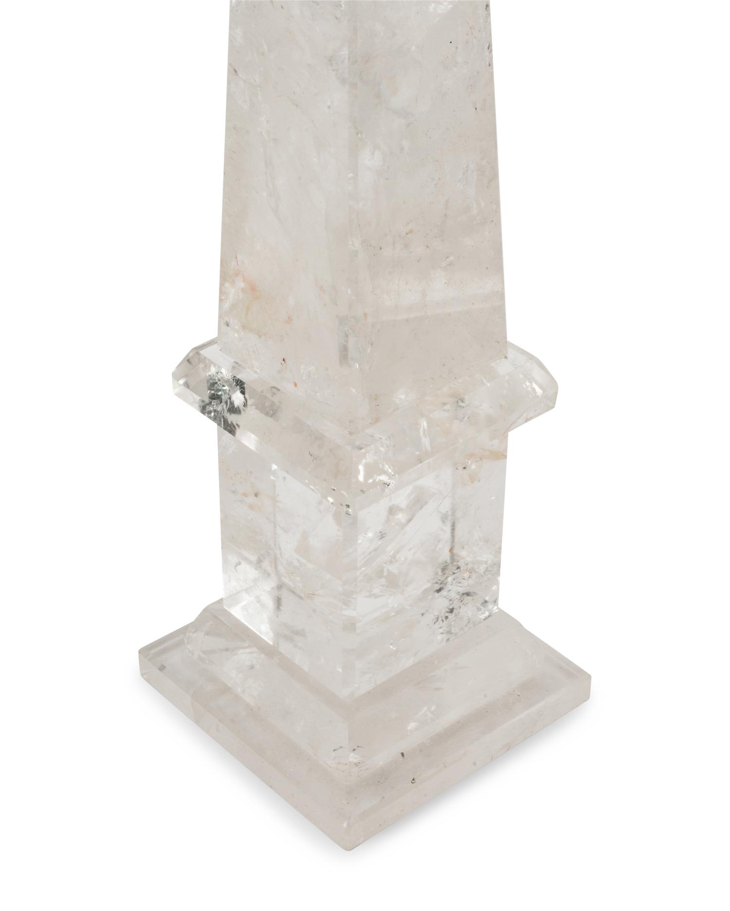 A Pair of Rock Crystal Obelisks