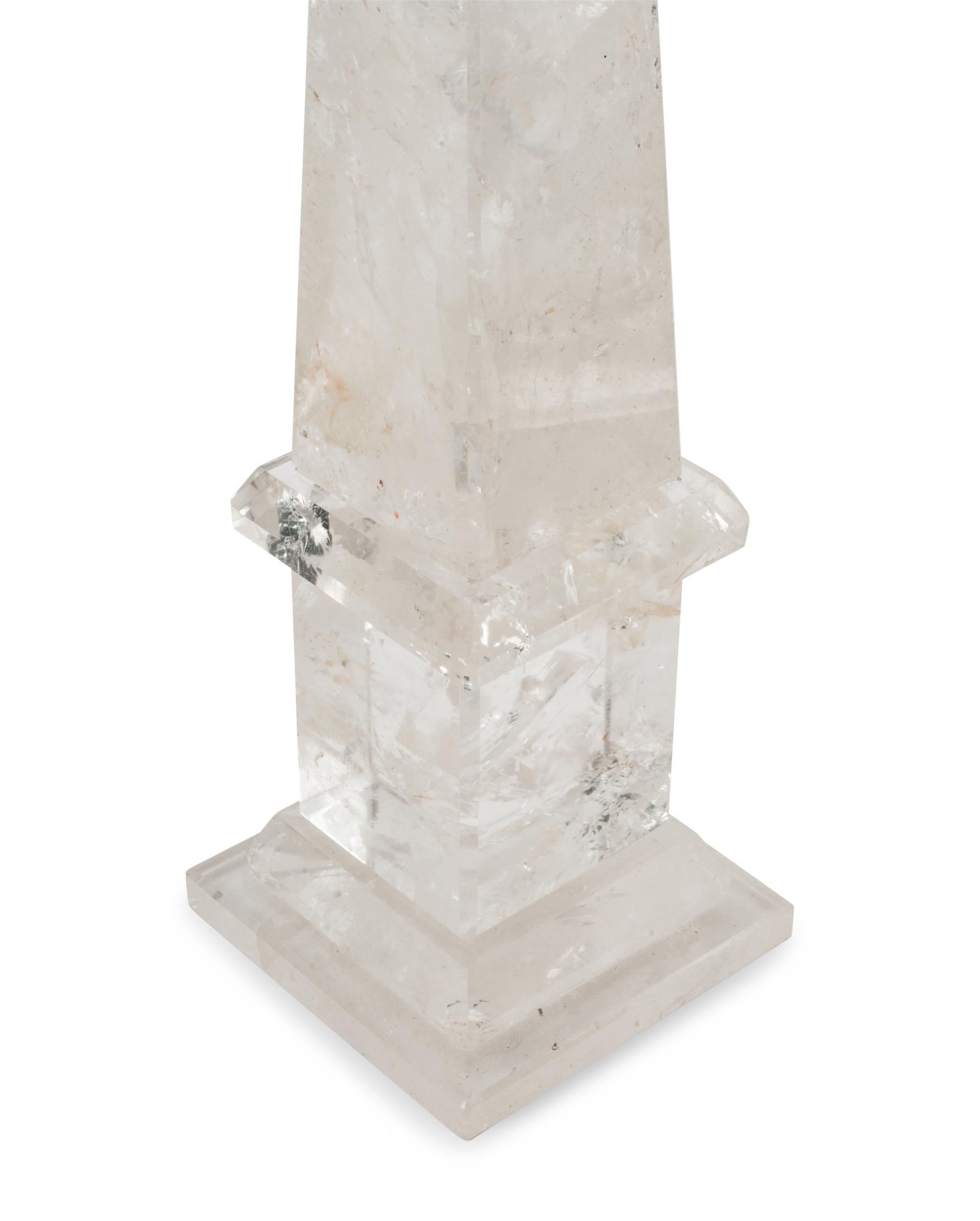 A Pair of Rock Crystal Obelisks
